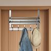 Over The Door Organizer Carbon Steel Bathroom Door Towel Rack No Drilling Hanging Rack With Basket And Hooks For Clothes Bag Key