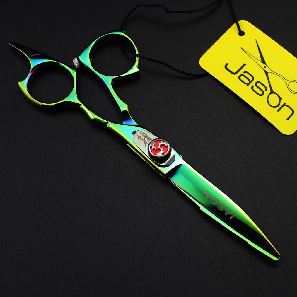 JASON 5.5" Персонализированные Зеленые Парикмахерские Ножницы - Прямые Ножницы для Барбера HC-01