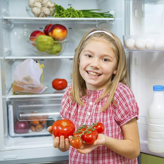 5 шт. Многоразовые сетчатые мешочки на шнурке для овощей и фруктов, моющиеся, легкие