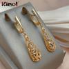 Kinel Long Drop Earrings For Women With 585 Rose Gold