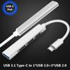 Aluminum Alloy USB-C Dock 4 Port OTG Adapter USB 3.0 HUB USB Expander Splitter USB Type-C Hub