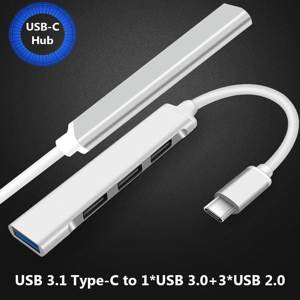 Mini USB-C Dock 4 Port OTG Adapter Splitter USB 3.0 HUB USB Type-C Hub USB Expander