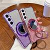 Gradient Glitter Mirror Ring Holder Phone Case For Samsung Galaxy A05 A15 A25 A35 A55 A05S A04 A14 A24 A34 A54 A73 A53 A33 Cover