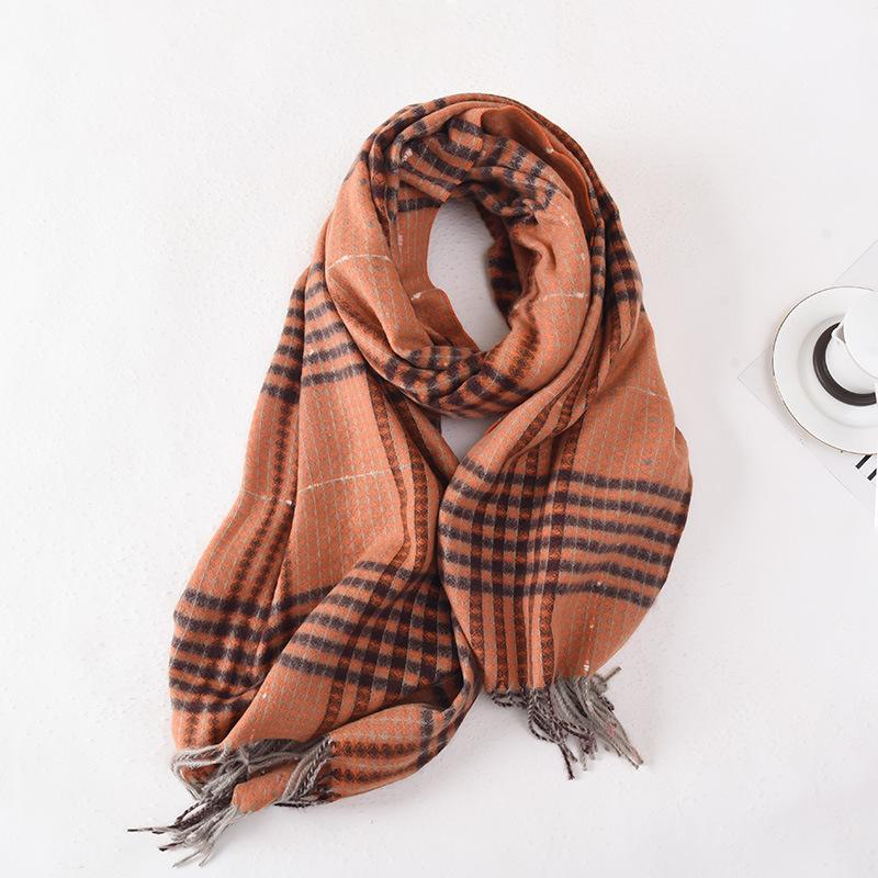 Retro Plaid Scarf for Men Winter Warm and Cold Proof Long Birthday Gift for Boys High End Trendy Scarf for Women