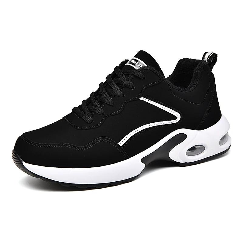 Модные замшевые кроссовки для женщин, размер 42, танкетка, платформа, черные, женские, на воздушной подушке, для бега по шоссе, легкие, дышащие, повседневные, спортивные