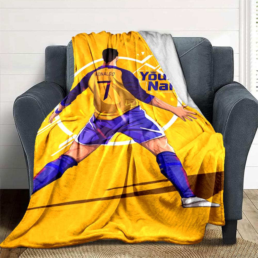 Cristiano Ronaldo (78) Personalized Name Blanket Throw Personalized Blanket Soft & Cozy Great for Chair Living Room Picnics Bed All-Season Use
