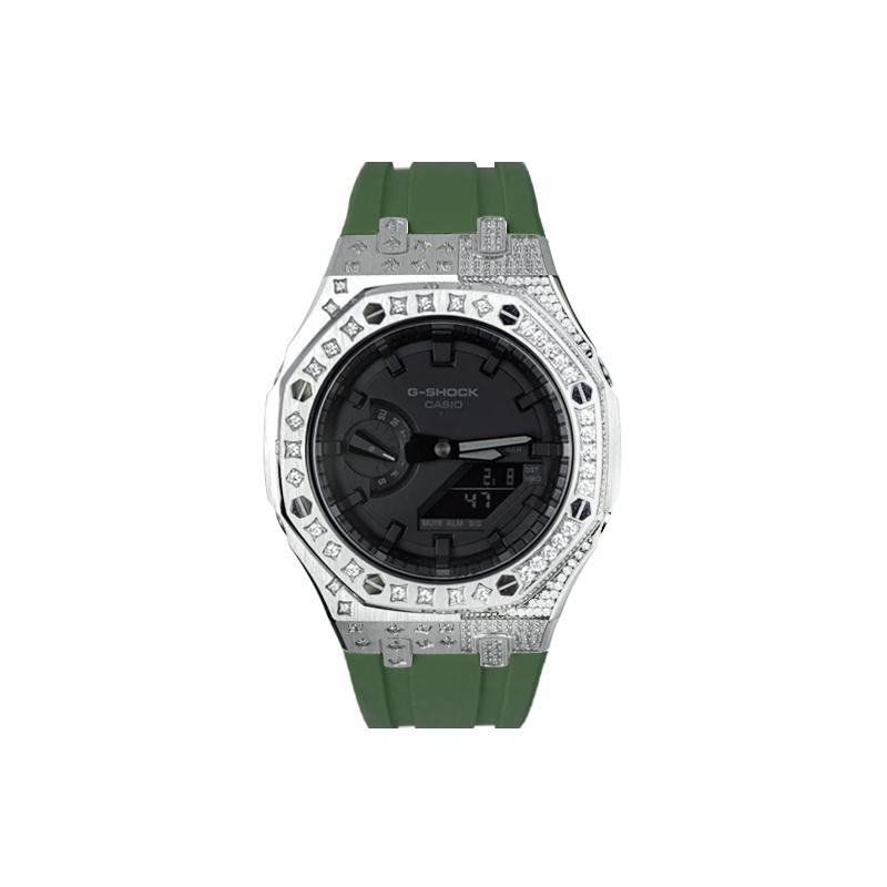 CASIO Unisex Liquid Crystal/Analog Dual Display Series 44mm Black Watch GA-2100-1A1--