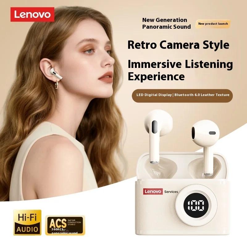 Новые беспроводные наушники TWS Lenovo LE218 с Bluetooth 6.0, стерео, с шумоподавлением ENC, сабвуфером, спортивная игровая музыкальная гарнитура, низкая задержка, HD-звонок с микрофоном