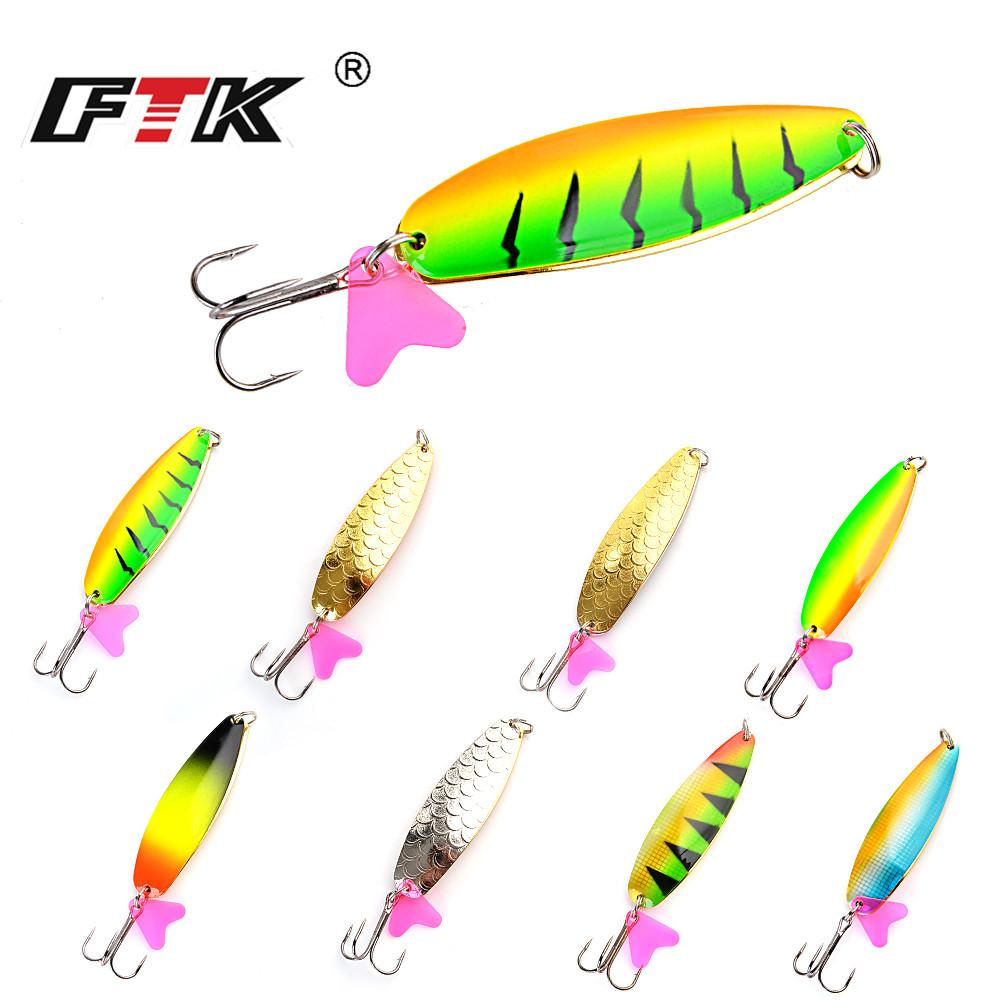 FTK 1 шт. 8 цветов ложка рыболовная приманка 25 г/30 г/35 г с тройным крючком Bass CrankBait ложка кривошипная приманка