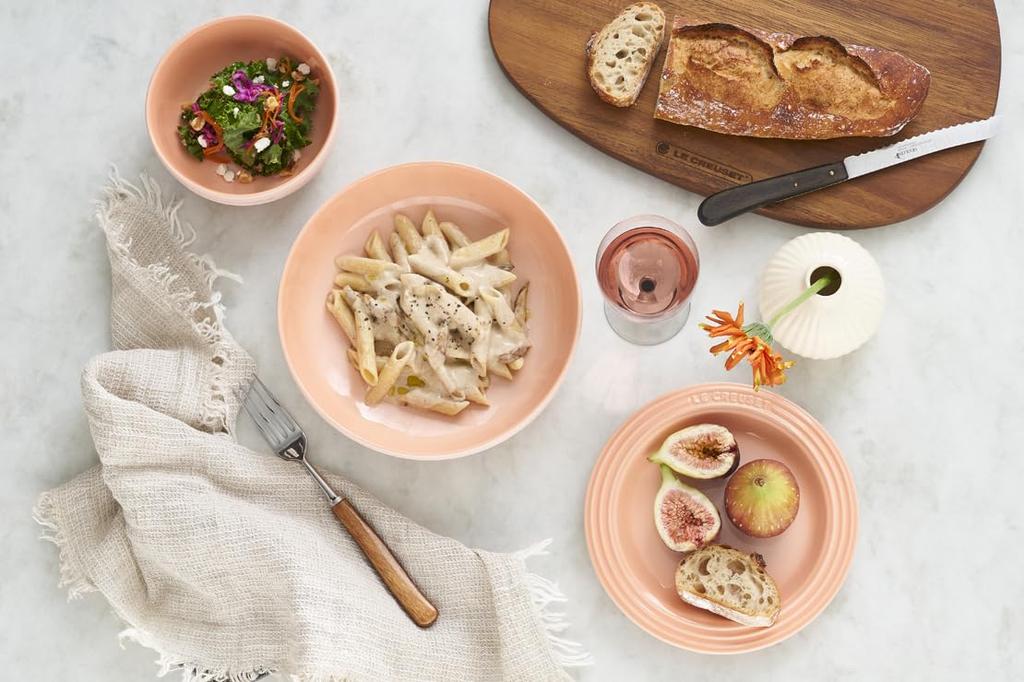 Le Creuset Круглая глубокая жаро- и холодостойкая микроволновая посудомоечная машина карри паста духовка жаростойкая тарелка японское блюдо, тарелка, 20 см, персиковый, устойчивый, духовка,