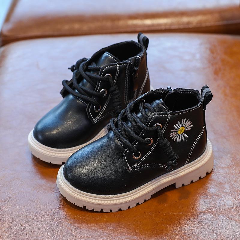 Детские ботинки martin с мартиниками, осенняя обувь, непромокаемые нескользящие ботильоны для мальчиков и девочек, детские кожаные модные ботинки