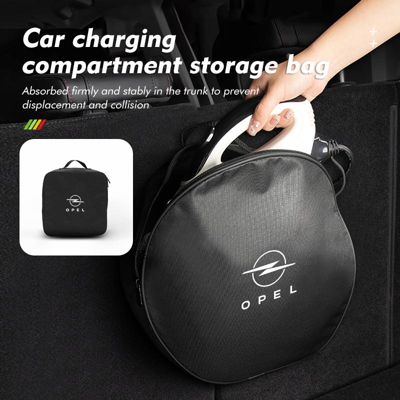 Для Opel Органайзер для кабеля зарядки электромобиля Чехол для хранения автомобильного зарядного устройства из ткани Оксфорд Astra H G J Insignia Corsa Zafira Meriva Mokka
