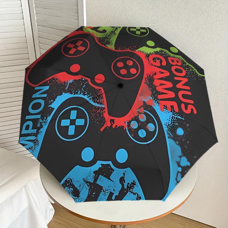 1pc Video Game Controller Artwork Umbrella with Plastic Handle,Suitable for All Seasons Home Travel Outdoor UmbrellaDD478