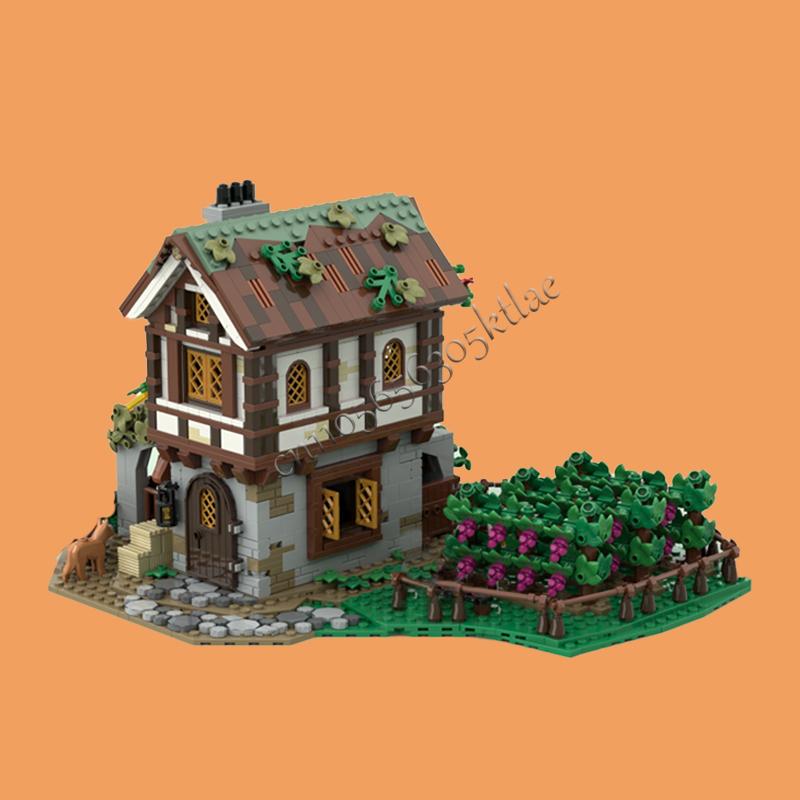 Новый 1681 деталь Индивидуальный MOC Средневековый Замок Виноградник Модель Строительство DIY Кубики Кирпичи Конструктор Игрушки Образовательные Праздничные Подарки
