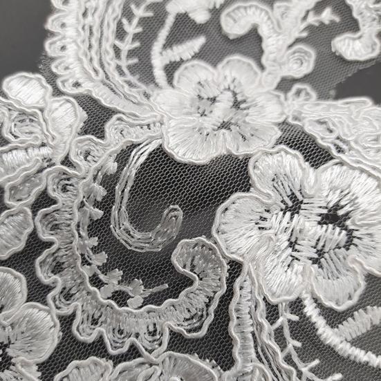 Женский кружевной воротник с аппликацией из ажурной ткани с цветочным узором и вышитым кружевным воротником для свадебного платья