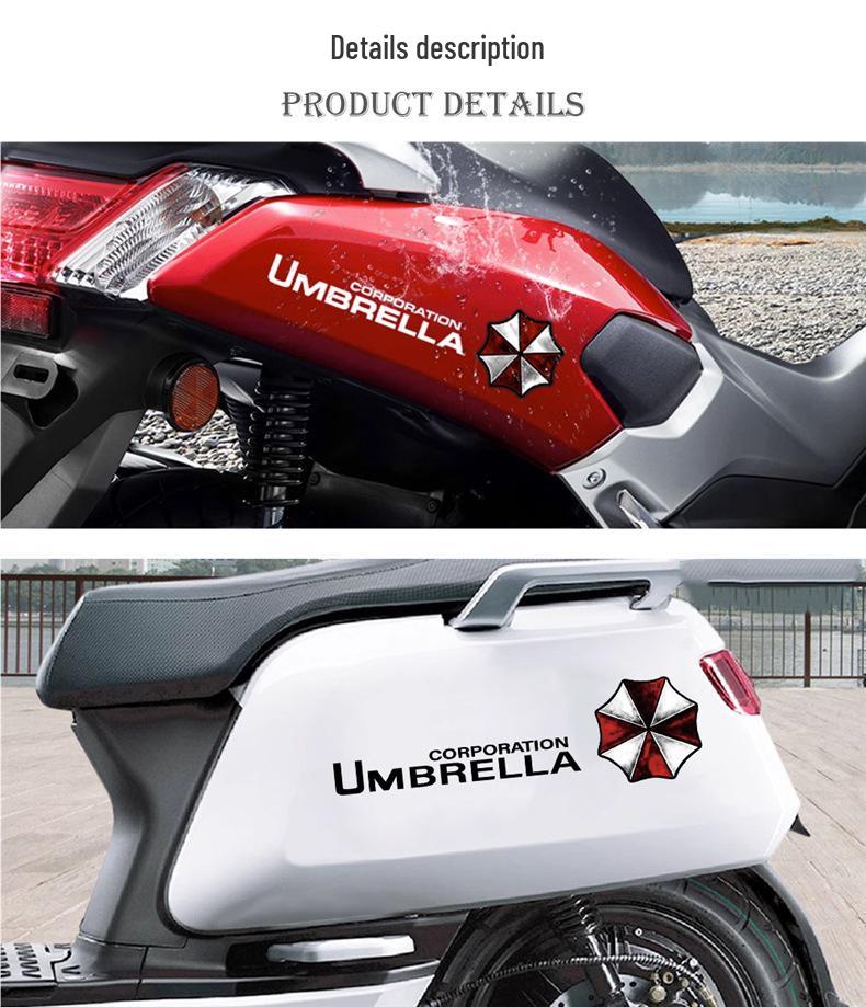 Наклейка на мотоцикл/машину Resident Evil Umbrella: Водонепроницаемая и прочная наклейка