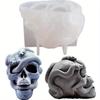 3D Skull Snake Head Candle Silicone Mold DIY Halloween Ornament Epoxy Resin Plaster Craft Casting Molds Home Decoration Tools