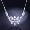WWJ Модные женские ювелирные изделия с кубическим цирконием, сверкающее белое ожерелье с подвеской в ​​виде большого ледяного цветка