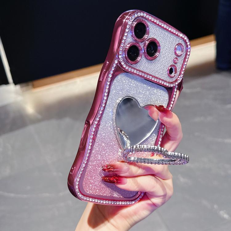 Блестящий TPU Чехол для iPhone с Покрытием Star-Diamond, Украшенный Стразами, Зеркальный, с Подставкой, Противоударный Защитный Чехол