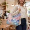 Gradient Mermaid Scale Tote Bag Casual Fashion Shoulder Bag for Daily Commute