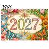 Stress Relief Hobby 2027 Diamond Art Painting Pattern Wall Calendar, Rhinestone Gem 12 Beginner Friendly Crafts Monthly Planner, Jan. 2026-Dec.