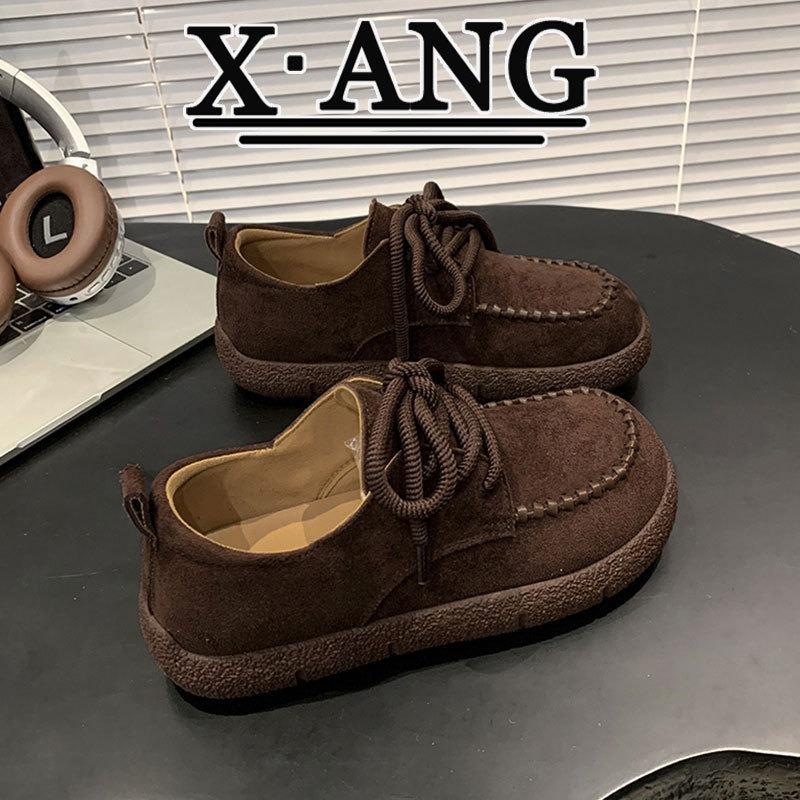 Cowhide Kangaroo Shoes Thick-soled Women's Shoes Autumn New Soft-soled Casual Loafers