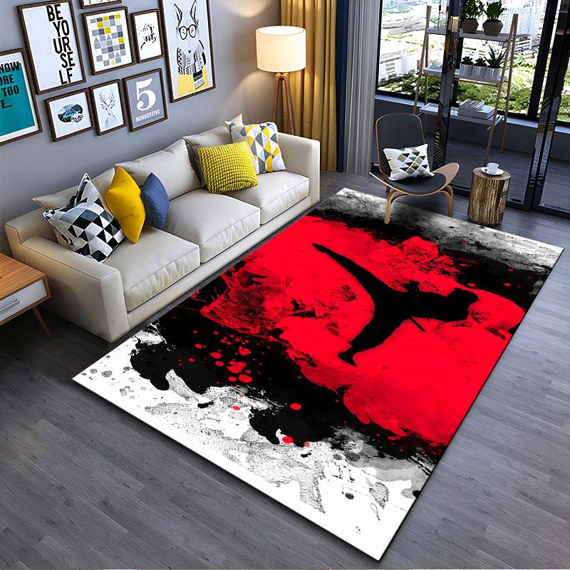 Karate Silhouette Red Splash suitable as a non-slip mat for the living room or bedroom sofa