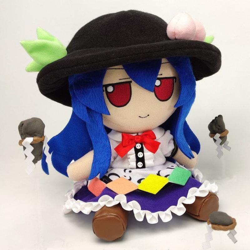 Новая милая плюшевая игрушка из проекта Touhou Тэнси Хинанави Фумо Милый персонаж с синими волосами Мягкая набивная кукла Аниме Плюшевая игрушка для фанатов Подарок на день рождения Украшение для дома