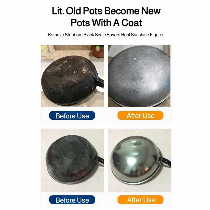 Мощное средство для чистки кастрюль и сковородок из нержавеющей стали Сильный обезжириватель и гель для удаления черного нагара Средство для очистки пригоревшего дна посуды