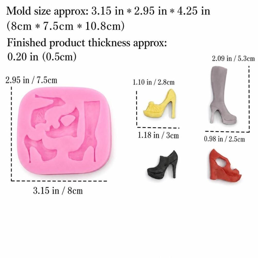 Silicone High Heel Shoe Silicone Mold Heat Resistant Chocolate Mold Cupcake Topper