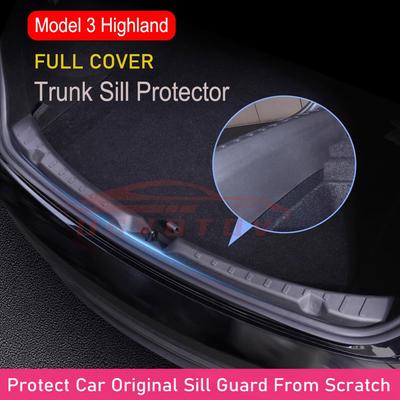Для Tesla Model 3 Highland 2025 2025 Защита порога багажника Коврик порога багажника Защитная полоса от царапин Органайзер Автоаксессуары