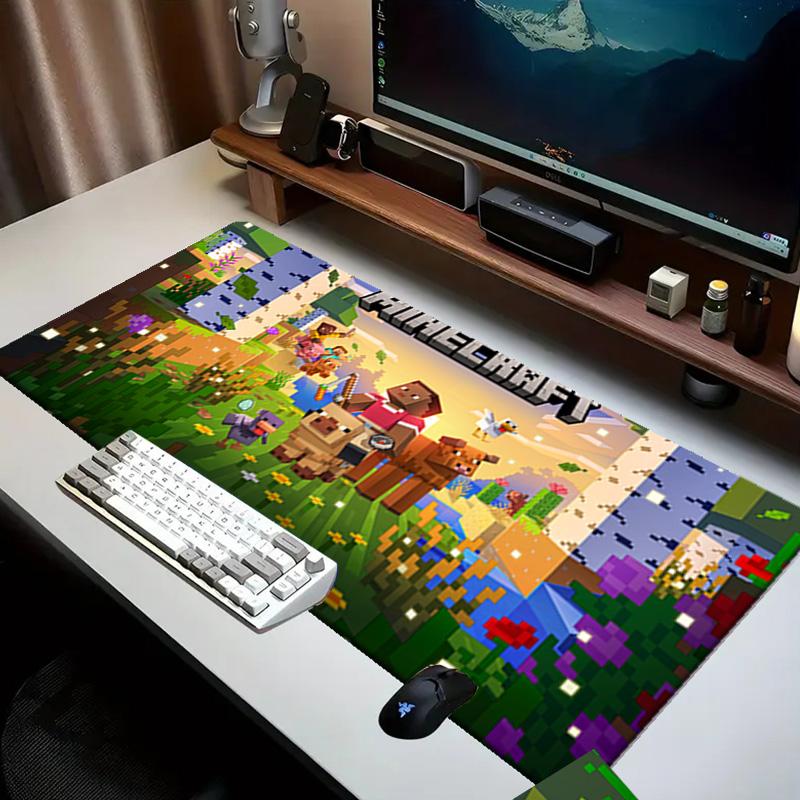 Mine-craft Adventure Night Mouse pad Office Desk Mat, Gaming Mouse Pad Mousepad, keyboard pad,Heavy-Duty Non-Slip Rubber Backing, Gift