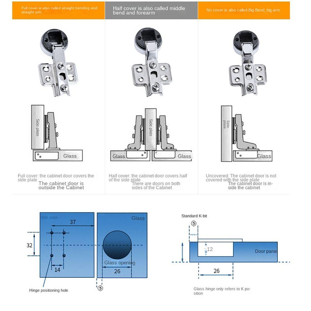 No Hole Hardware Window Accessories Glass Door Hinge Cabinet Hinge Clip Furniture Supplies