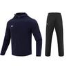 Solid Color Zip Hooded Jacket And Long Pants Casual Sports Set Men Sets Ink-Blue Black 23600303-409+21500737-001