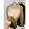 One-piece Fleece Turtleneck Knitted Sweater Women's Winter Solid Color Fleece Thickened Primer Sweater Soft Waxy Basic Inner Top