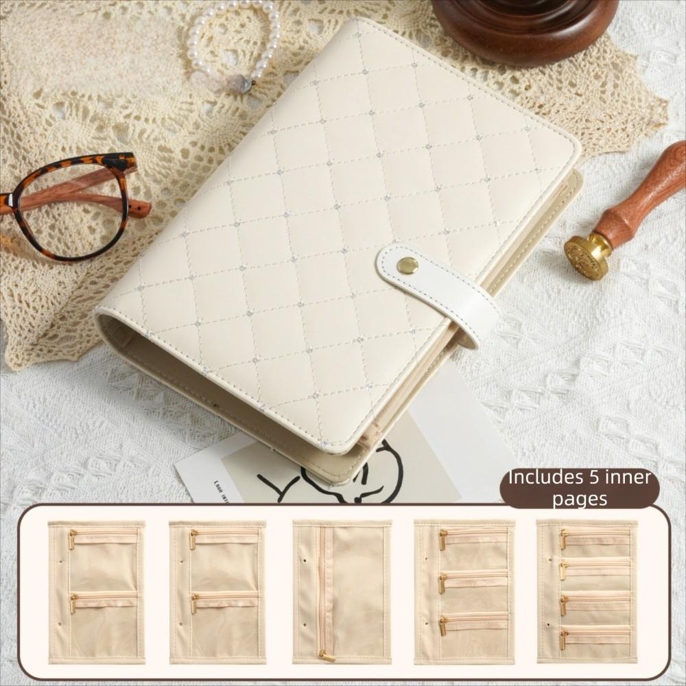 PU Leather Jewelry Storage Book Zipper Jewelry Organizer Roll Practical Jewellery Binder Necklace