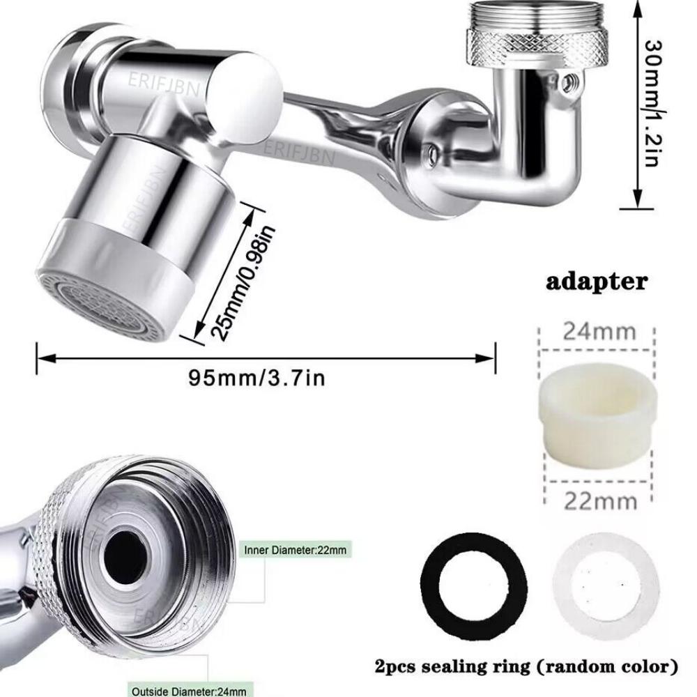 Metal 1080° Universal Rotation Faucet Sprayer Head for Extension Faucets Aerator Bubbler Nozzle Kitchen Tap Washbasin Robot Arm