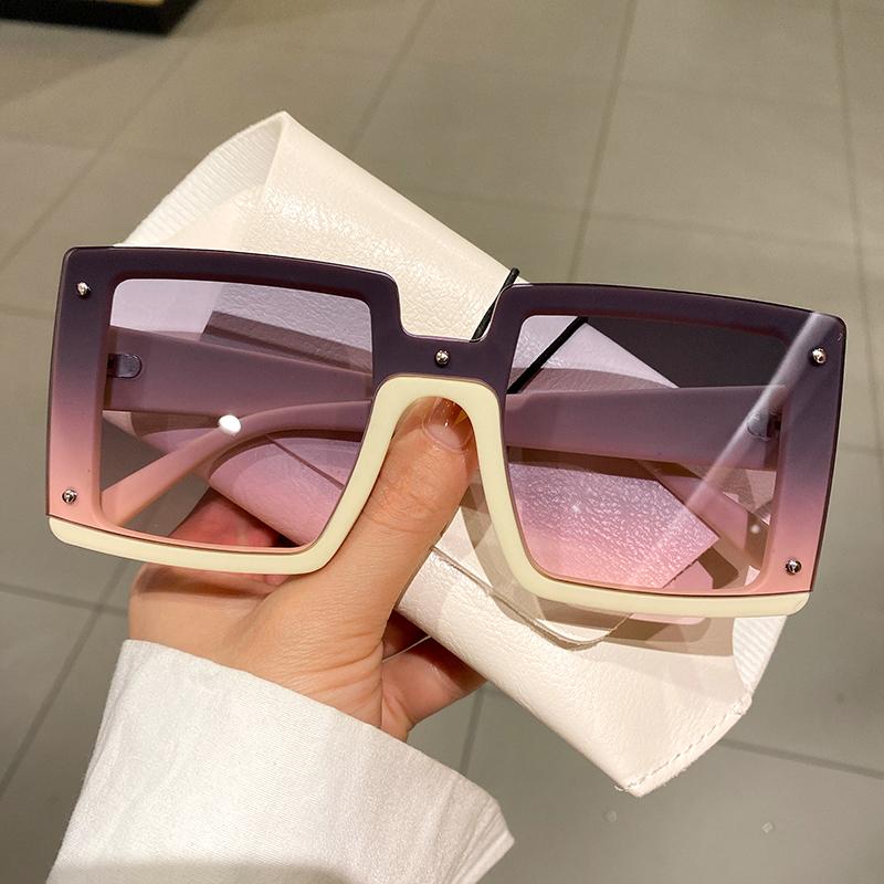 Oversize Square Men Women Sunglasses Fashion Vintage Mirror Shades Eyewear Luxury Brand Designer UV400 Goggle Sun Glasses