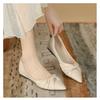 Night Small Heel Gentle Flat Shoes French Soft Sole Soft Leather Single Shoes Women's Summer Pointed Women's Shoes New Matching