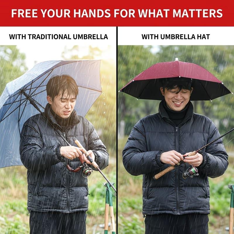 Складной зонт-шляпа Hands-Free от солнца и дождя, водонепроницаемый, легкий, для рыбалки, садоводства, туризма, использования на открытом воздухе