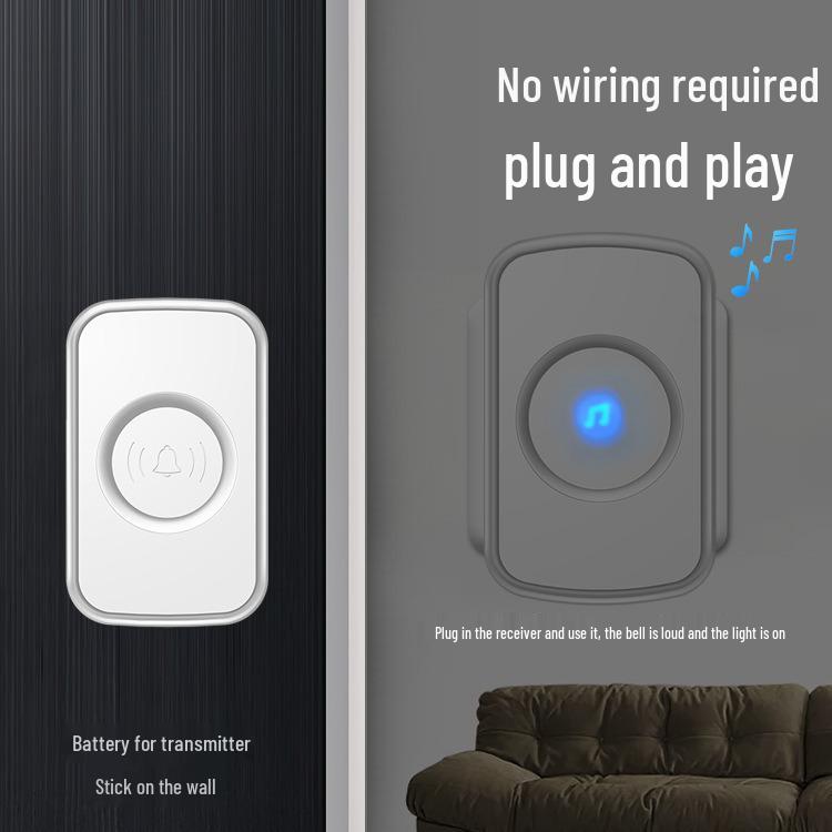 Wireless Doorbell with Remote Control and Plug-in Receiver for Home Entryway and Elderly Call Assistance