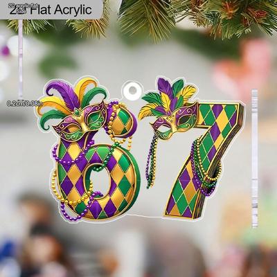 Плоские акриловые карнавальные украшения 2D для 6-го и 7-го, Декор для помещений и улицы - Не требуются батарейки/электричество, Украшение для магазина, Прочные Out