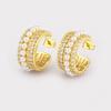 Nidin Fashion Natural Freshwater Pearls Unique Design Elegant Gold/Silver Color Zircon C Earrings Jewelry Party High-grade Gift