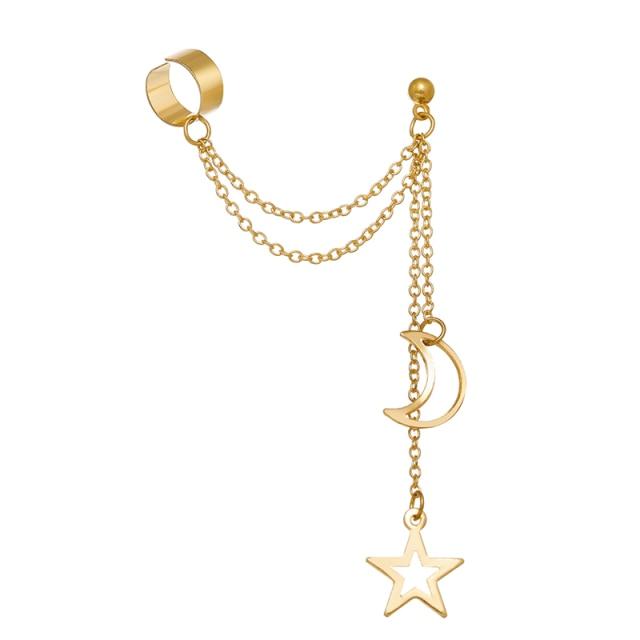 17KM Серьги-клипсы в стиле панк, золотые животные, змея, клипсы для ушей без пирсинга для женщин и мужчин, поддельные пирсинг, манжеты для ушей, модные ювелирные изделия