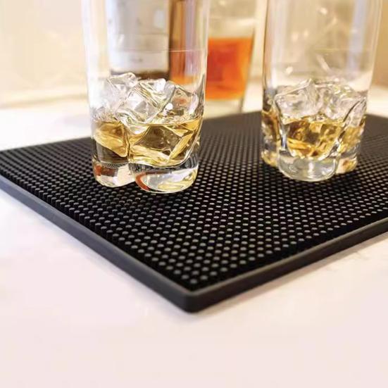 Bar Mat PVC Countertop Coffee Mat Service Spill Mat for Bartender Kitchen Cup Glasses Dish Drying Mat Non-Slip Waterproof Kitchen Counter Protector