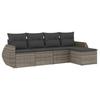 VidaXL Salon de Jardin avec Coussins 5 pcs, Canapés de Terrasse, Ensemble de Meubles de Patio, Mobilier d'Extérieur, Gris 3221289