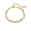 Stainless Steel Snake Chain Bracelet Gold Silver Color Wrist Chain Wrap Beaded Bracelets  Women
