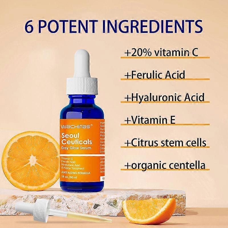 Skin Care LotionVitamin C Ferulic Acid with Hyaluronic Acid Provides Powerful Anti-Aging,Anti-Wrinkle Serum, Facial Moisturizing Serum, Deeply Moistur