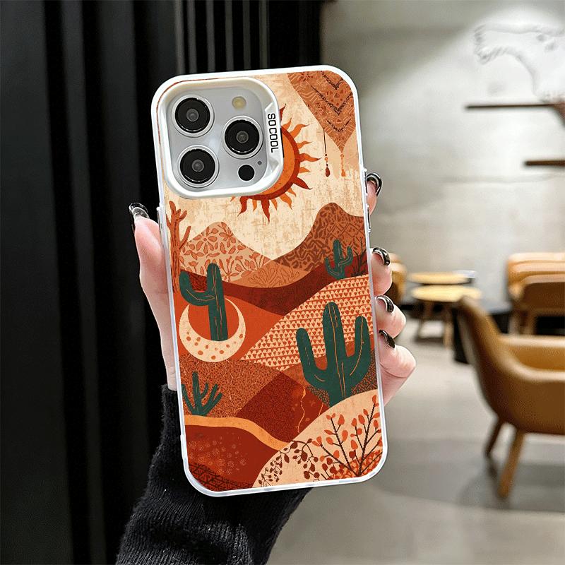 Cactus Pattern Shockproof Phone Case for iPhone 17 Air 16 16E 15 Pro Max 14 Plus 13 Mini 12 Back Cover Anti Fall Fundas