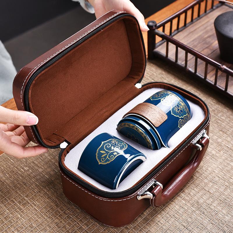 Керамическая чашка Kuaike Простой набор Один чайник Три чашки Дорожный чайный набор с чайницей Практичные бизнес-подарки